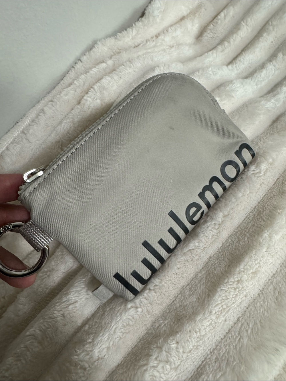 lululemon athletica clippable card pouch Light Gray VGUC